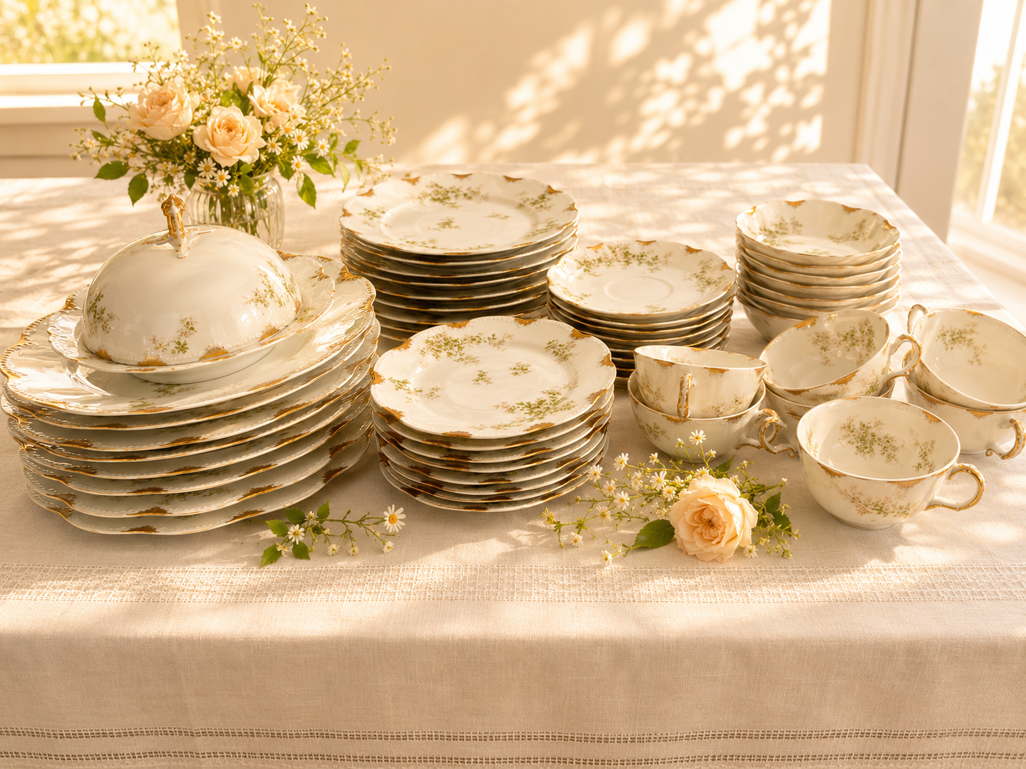 Haviland Limoges Schleiger 67 Service for Eight, 49 Pieces