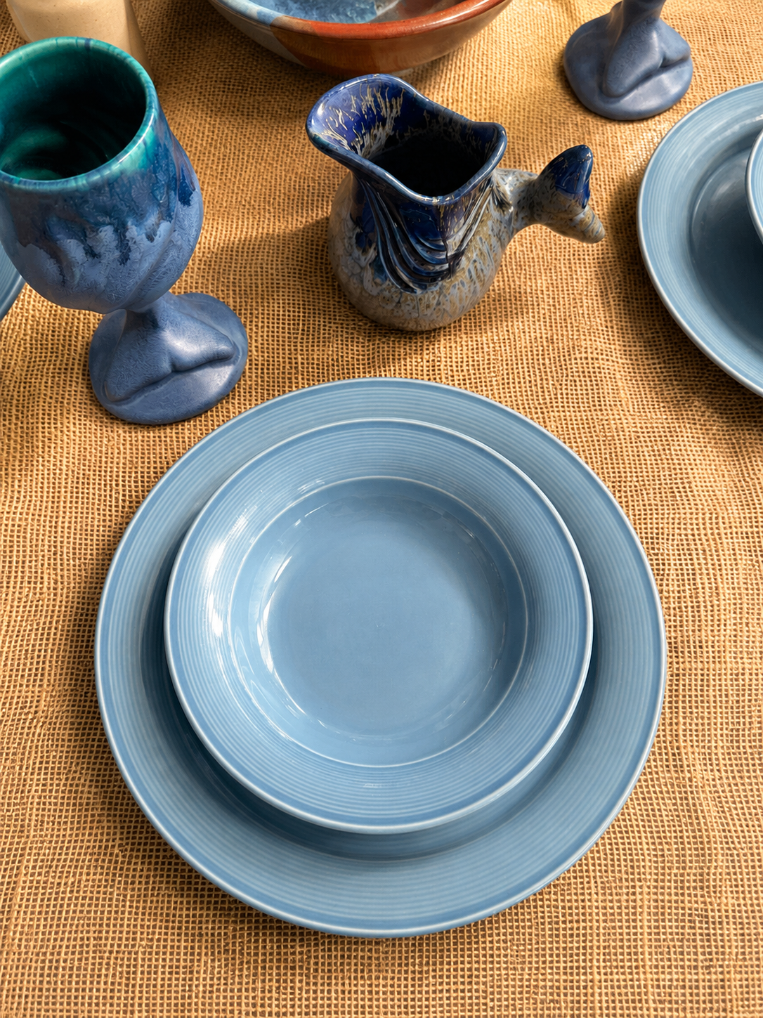 Nancy Calhoun- Japan- Light Blue 20 Piece Service for 8