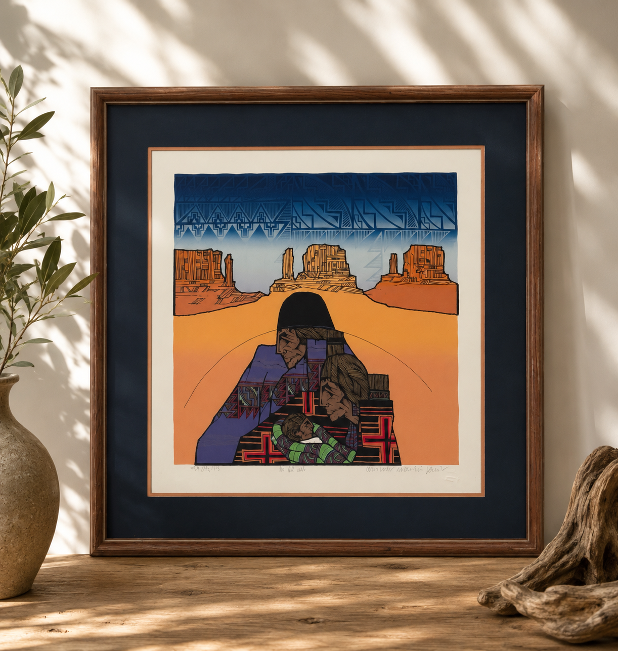 Amado M. Peña — "Los del Valle" 39/69 Signed,  Hand Pulled Serigraph, De Colores Series (39/69)