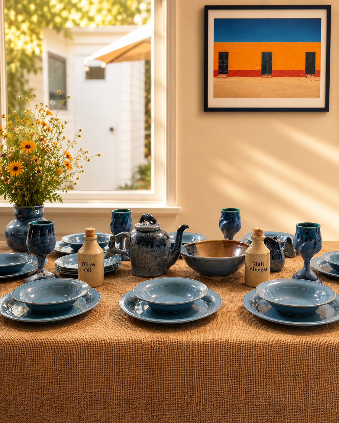 Nancy Calhoun- Japan- Light Blue 20 Piece Service for 8