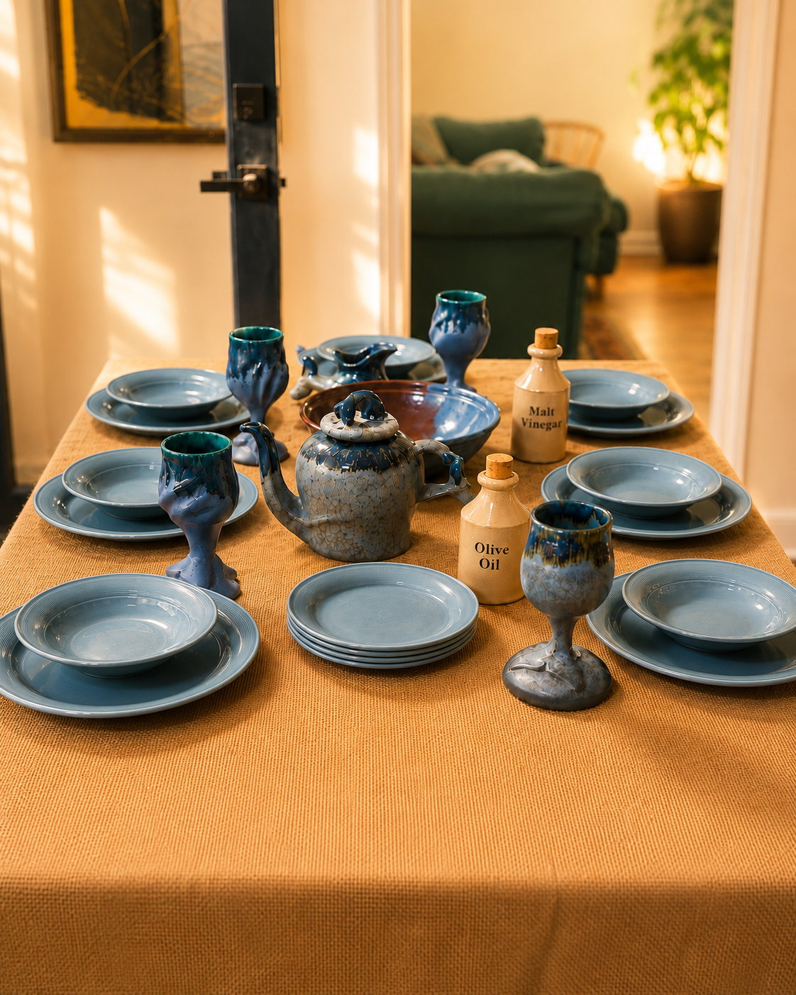 Nancy Calhoun- Japan- Light Blue 20 Piece Service for 8