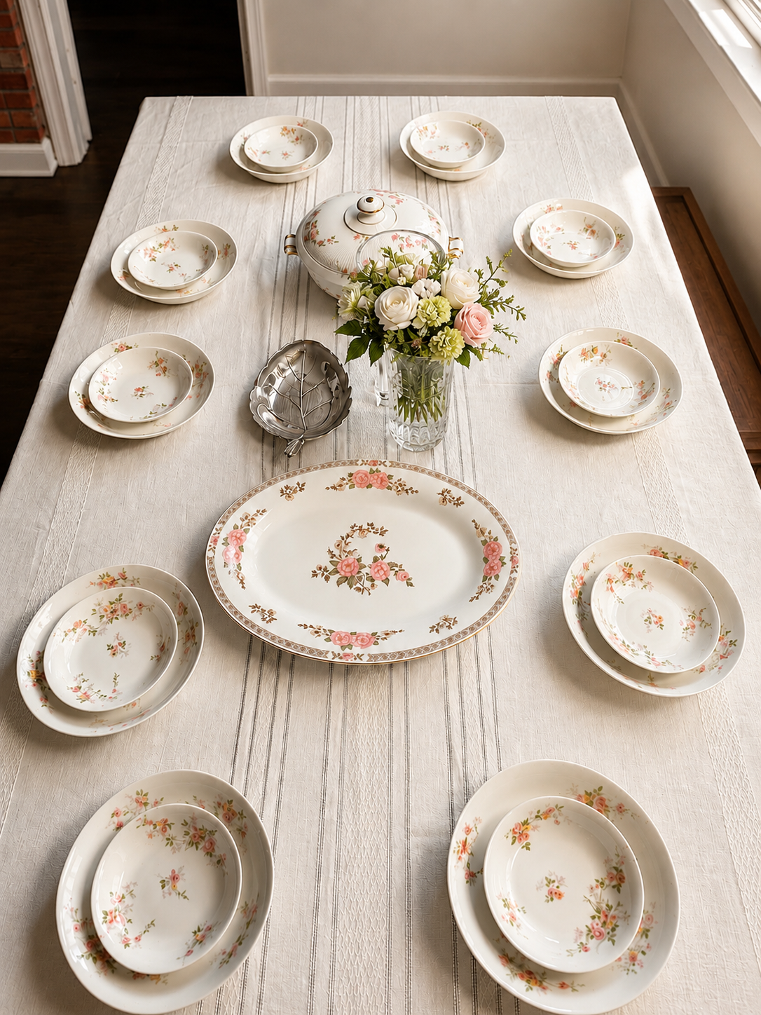 Fairfield Floral Mist Serving Tray by Yung Shen, 14 Inch