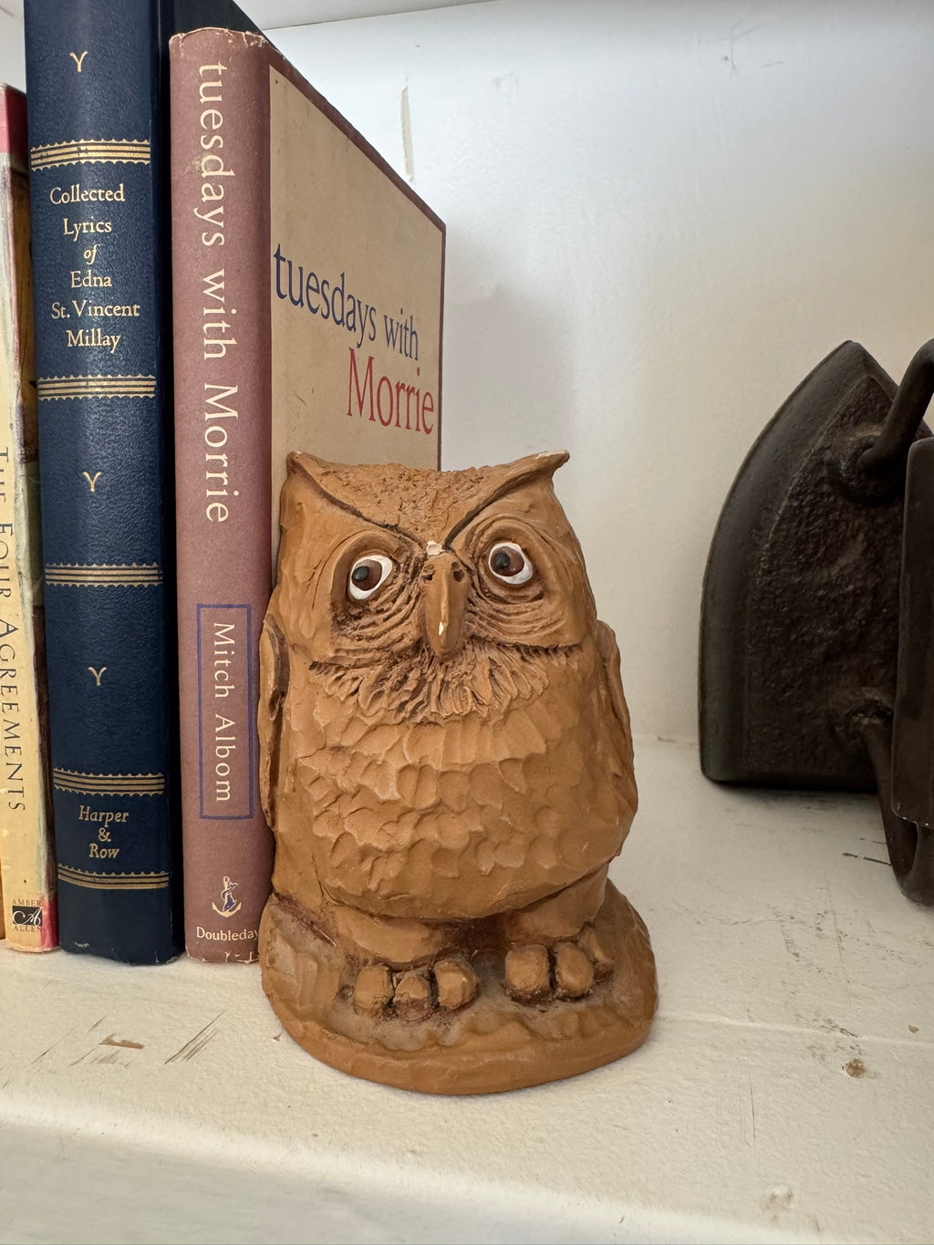 David Grossman Owl Bookends — 1978 Vintage Sculptural Resin, Dave Grossman Designs