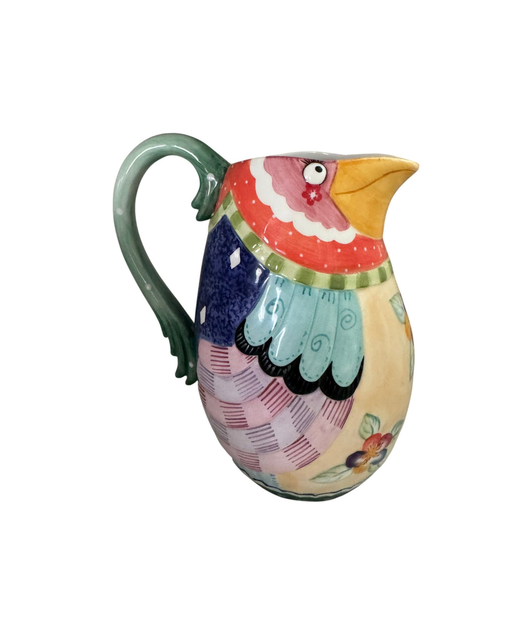 Fitz & Floyd "Gypsy Chick" Ceramic Bird Pitcher