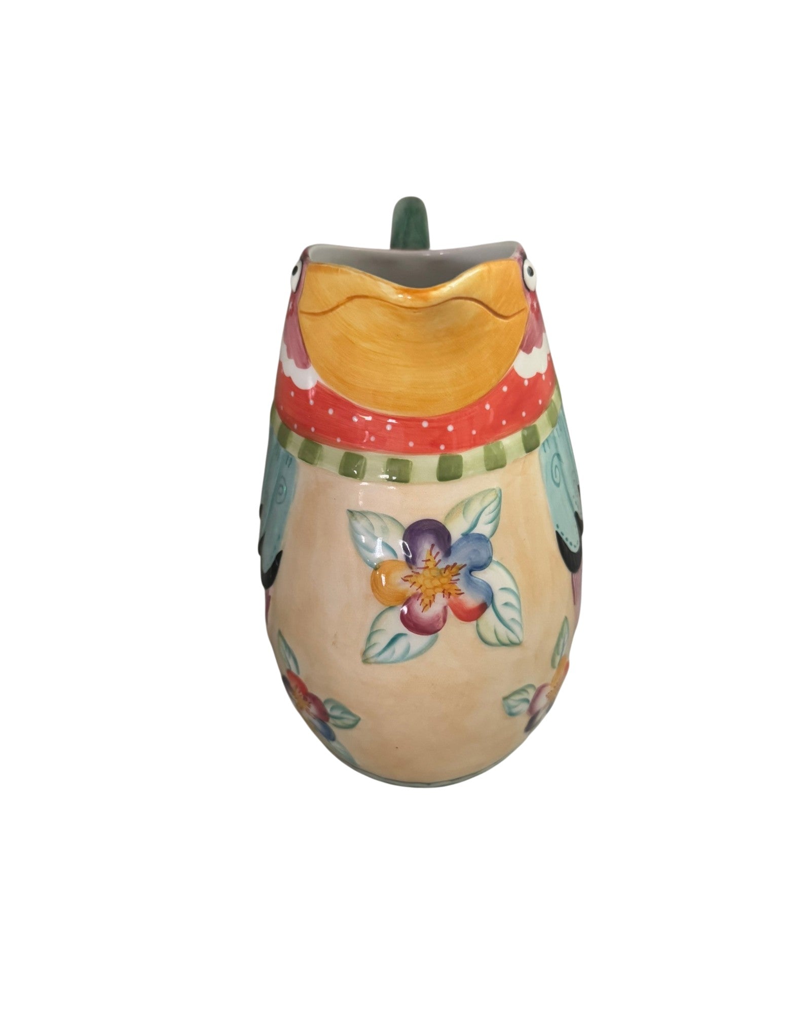 Fitz & Floyd "Gypsy Chick" Ceramic Bird Pitcher