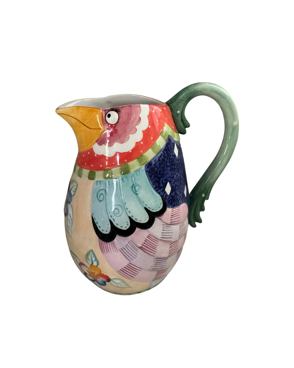Fitz & Floyd "Gypsy Chick" Ceramic Bird Pitcher