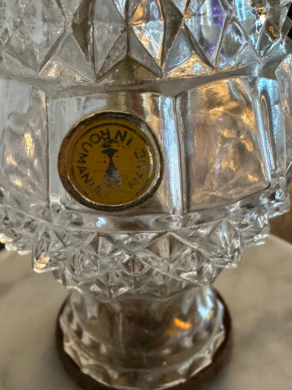 CATCO Italian Marble & Romanian Crystal Table Lamp