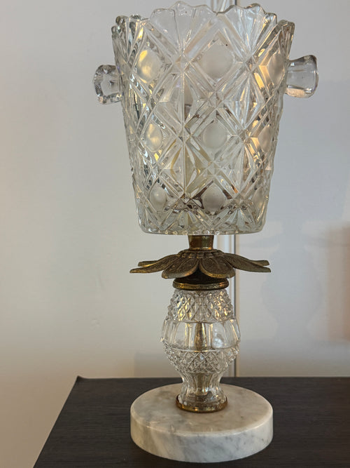 CATCO Italian Marble & Romanian Crystal Table Lamp