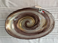 Quadrifoglio Amber, Gold and Silver Swirl Bowl with Tags