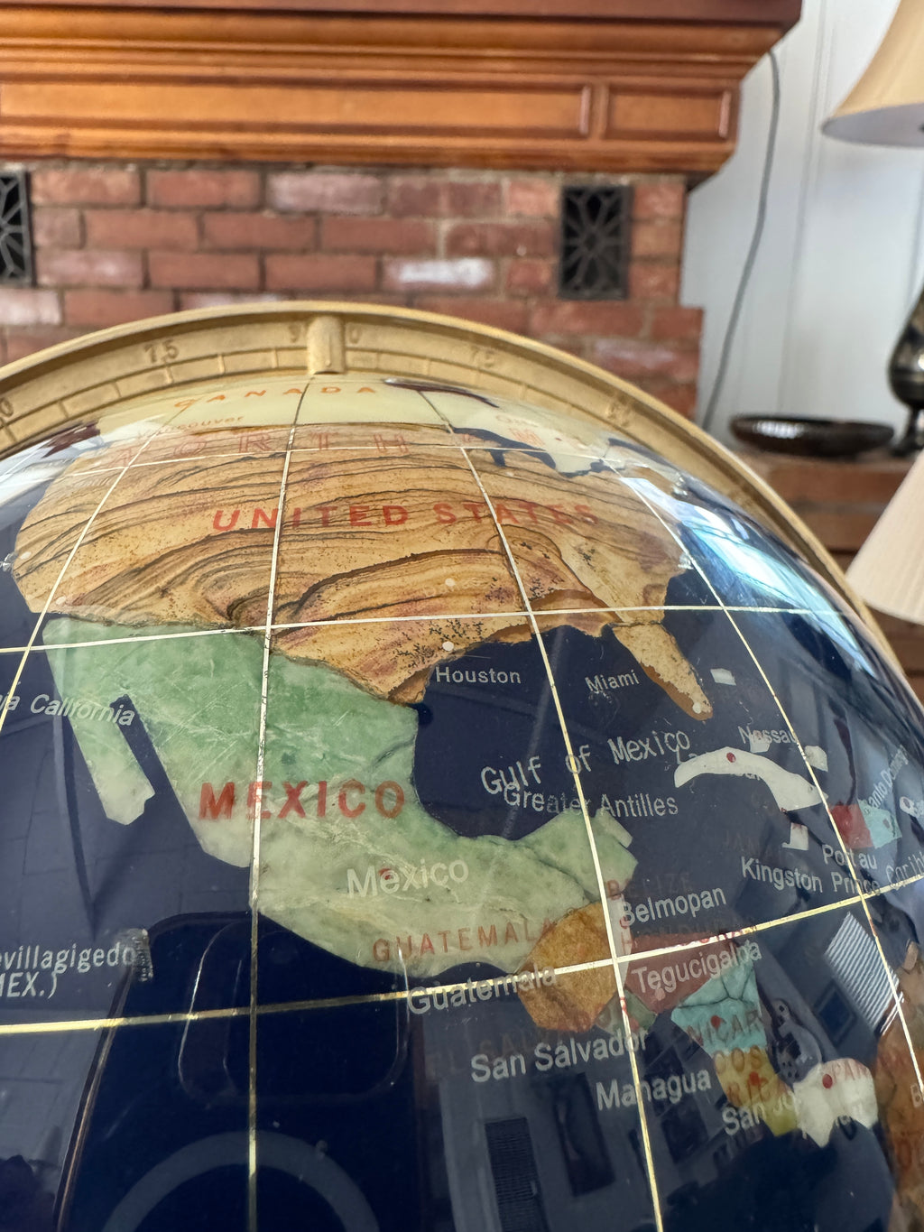 14-Inch Hand-Cut Semi-Precious Stone Globe
