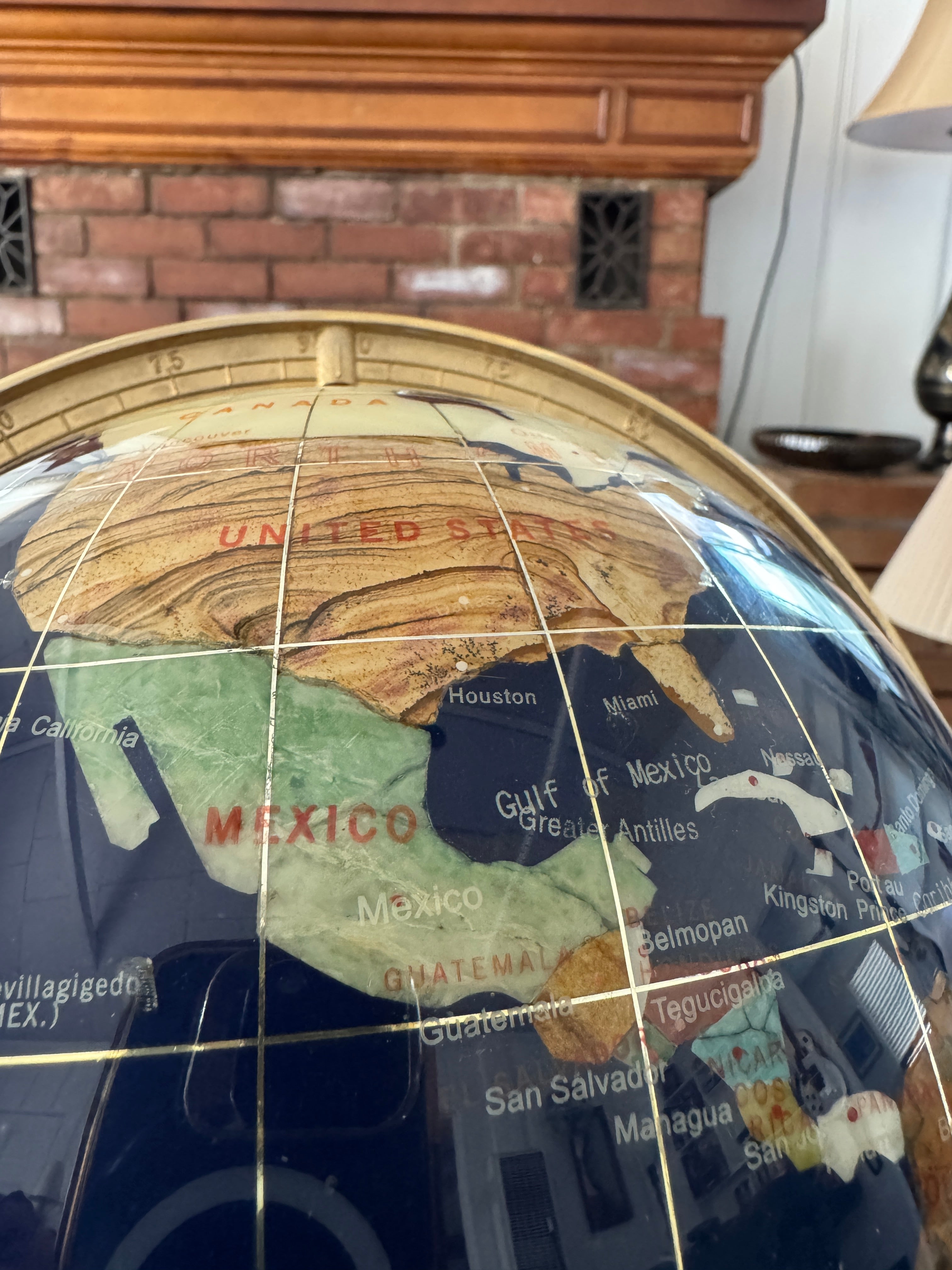 14-Inch Hand-Cut Semi-Precious Stone Globe