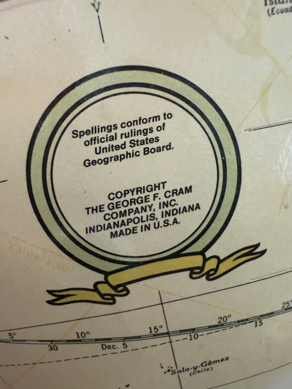 Cram's Imperial World Cold War-Era Tabletop Globe