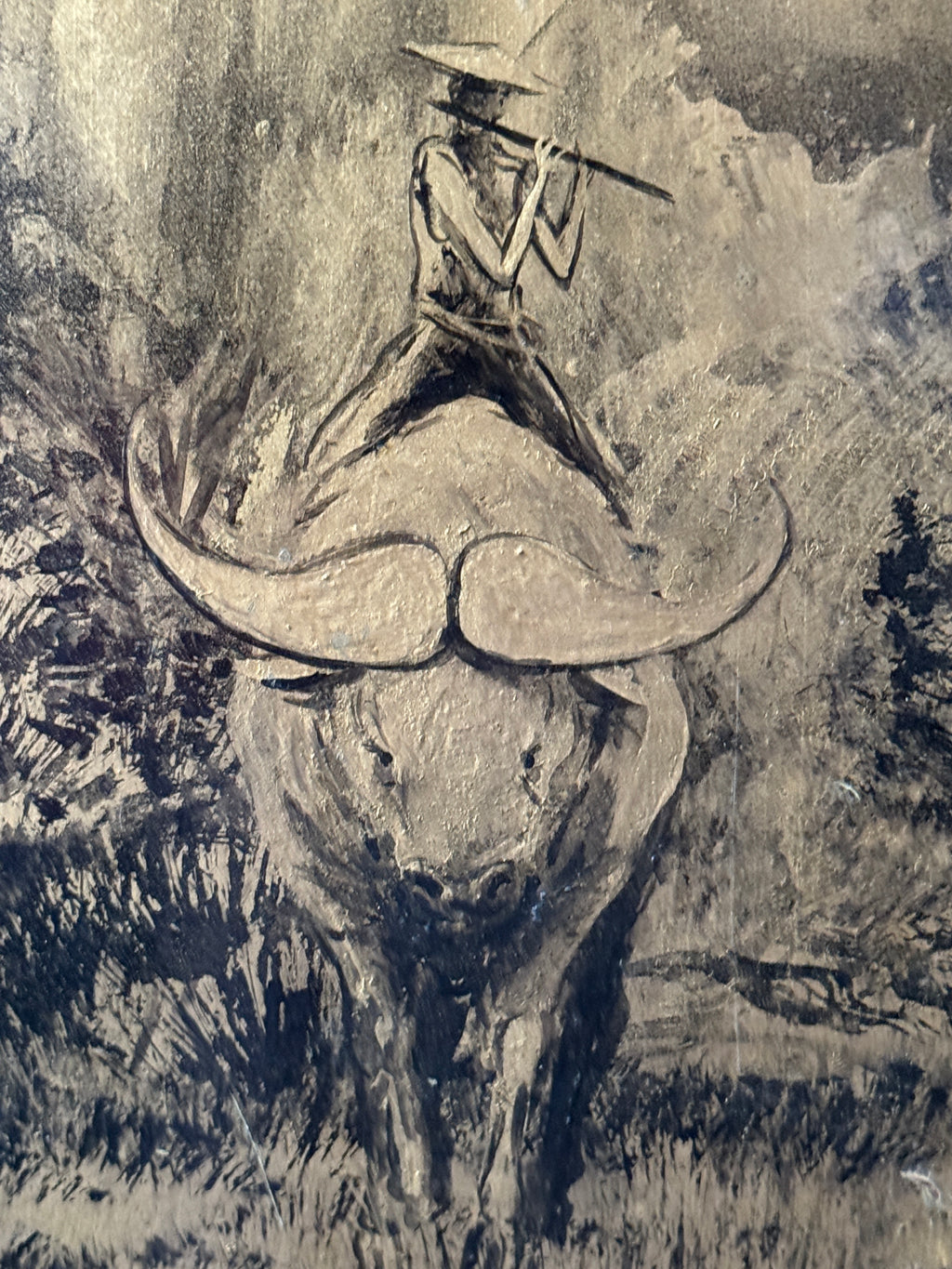 Vitatis Signed Forest Oil Painting on Wood Panel