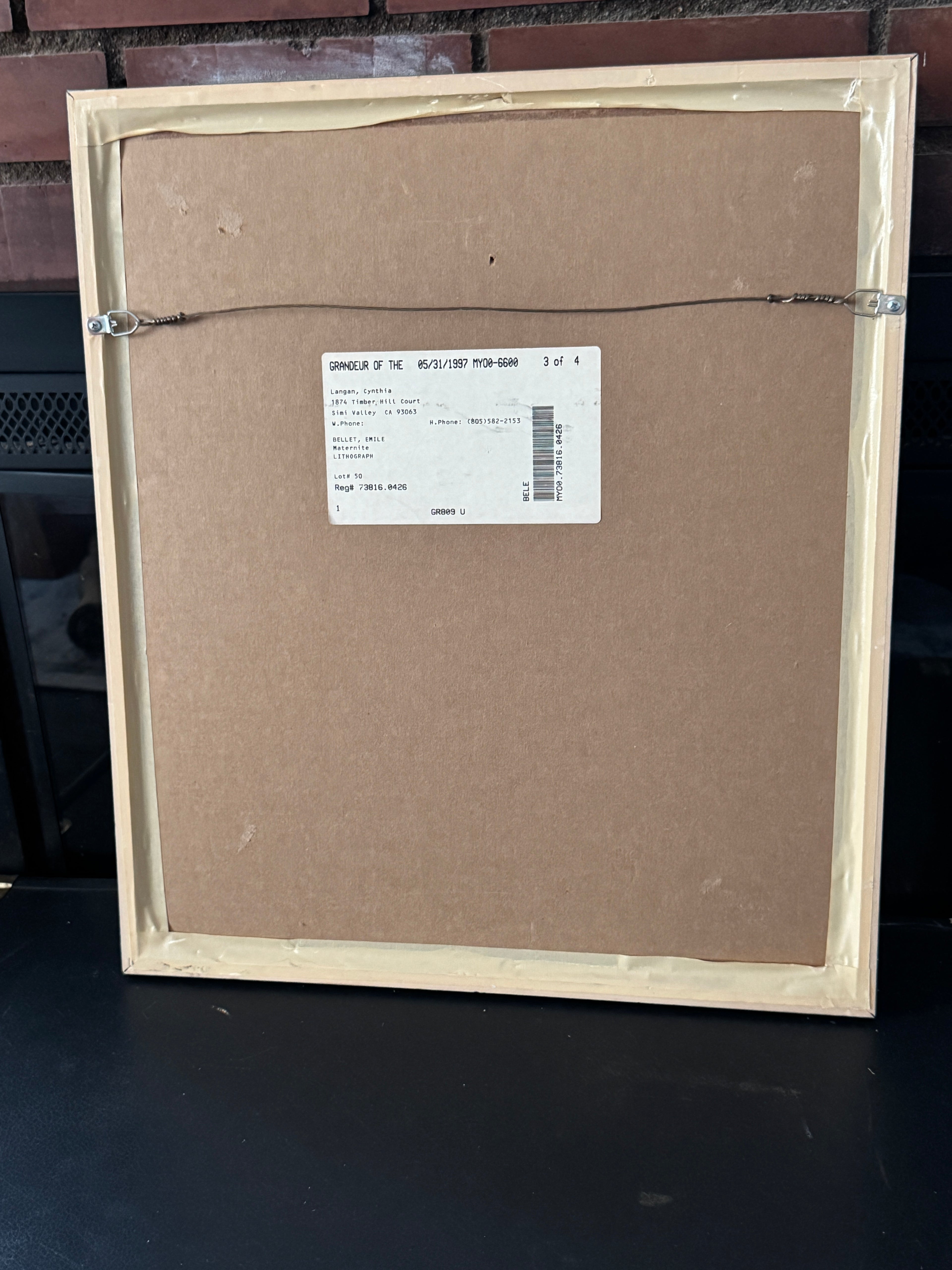 Émile Bellet "Maternité" Signed Limited Edition Lithograph 37/280 with COA