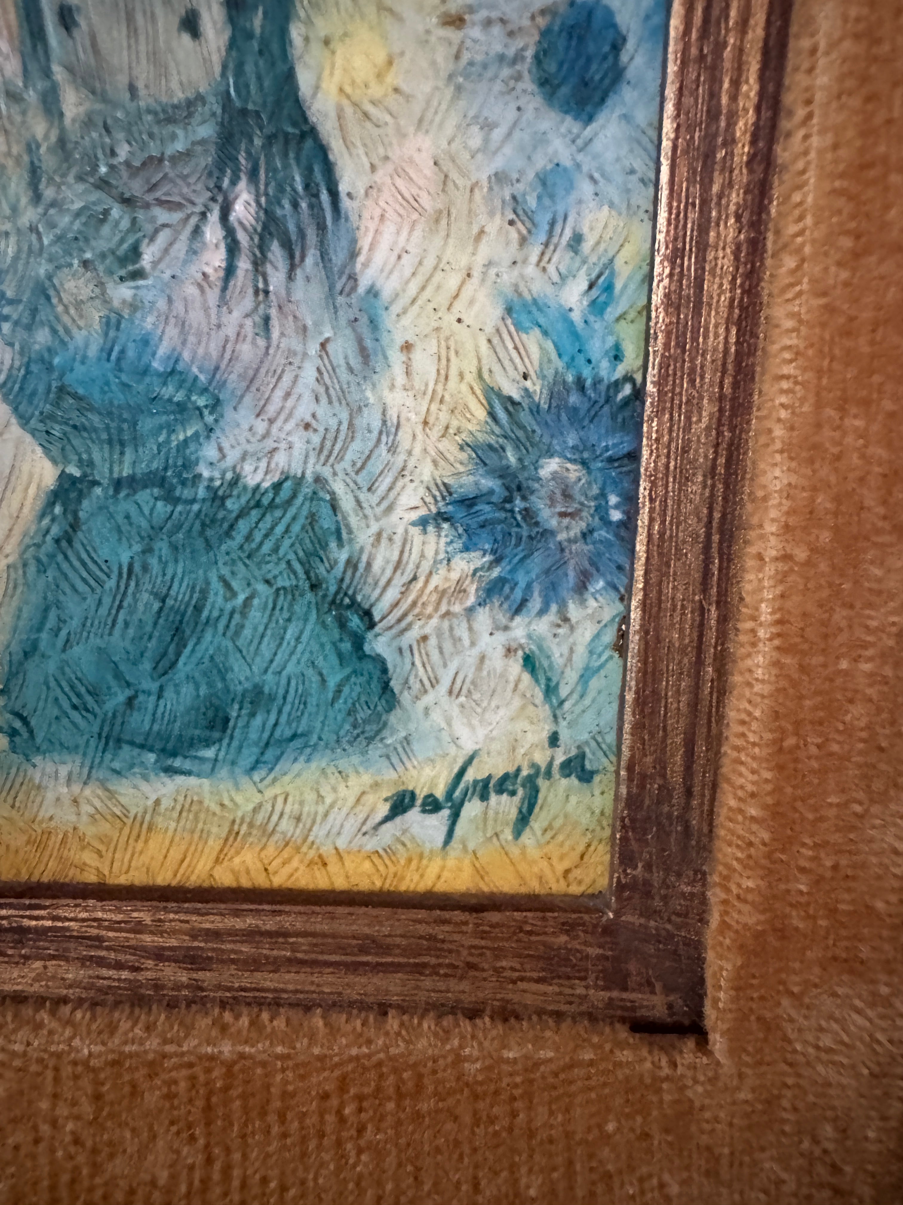 Pair of Ted DeGrazia Signed Textured Prints on Board, Girls with Flowers