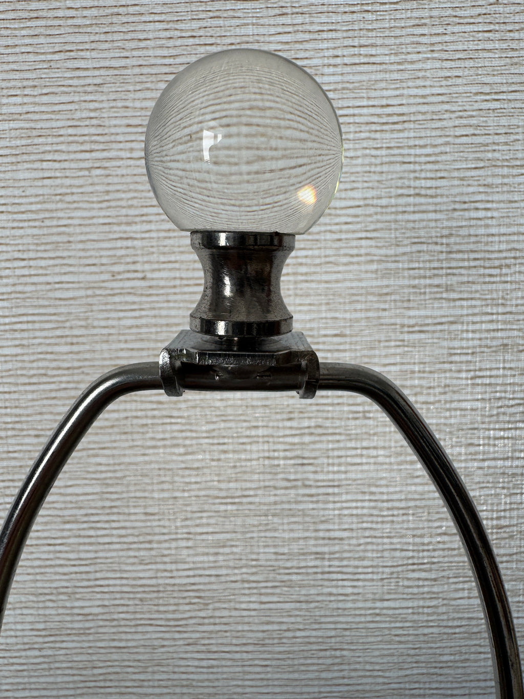 Pair of Crystal-Base Lucite Table Lamps, 22 Inch