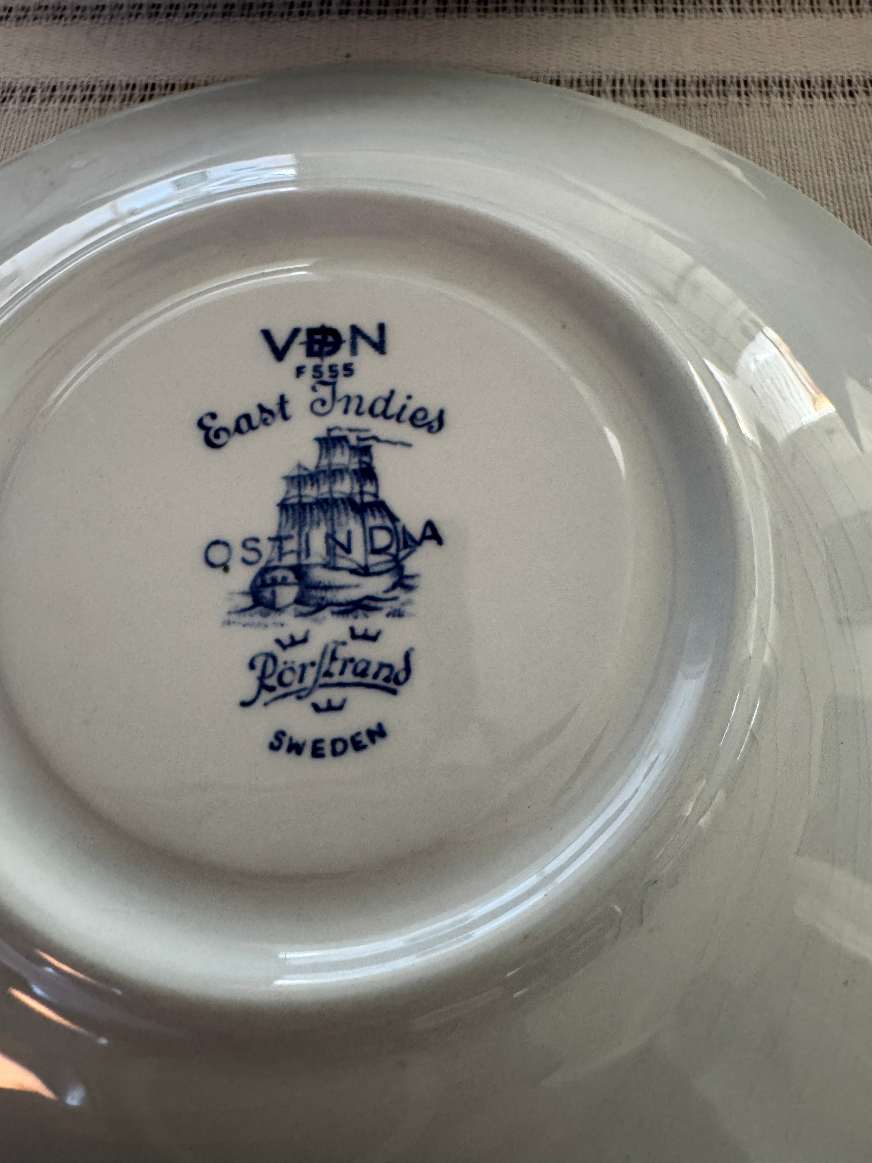 Rörstrand Ostindia Swedish Porcelain Saucer, 6 Inch